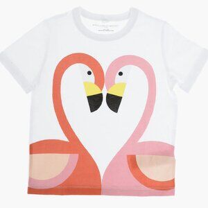 NWT Stella McCartney Kids Flamingo Heart Short Sleeve Tee Shirt